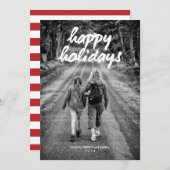 prettige feestdagen Kerstfeestdag rood wit Feestdagenkaart (Voorkant / Achterkant)