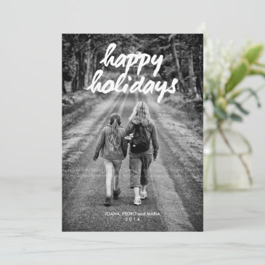 prettige feestdagen Kerstfeestdag rood wit Feestdagenkaart (Staand voorkant)