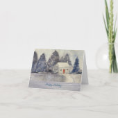 prettige feestdagen kerstfeestdag — Snowy Cottage Kaart (Voorkant)