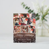 prettige feestdagen kerstfeestmaal 4 PHOTO-groet Briefkaart (Staand voorkant)