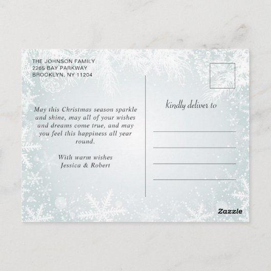 prettige feestdagen kerstfeestmaal 4 PHOTO-groet Briefkaart (Achterkant)