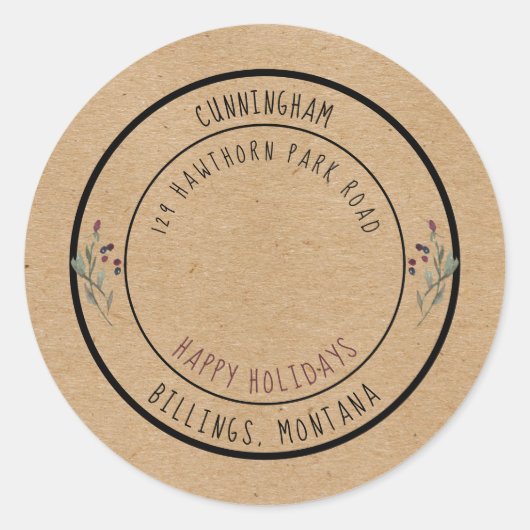 prettige feestdagen kerstfeestsluitzegel ronde sticker (Voorkant)