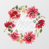 prettige feestdagen kerstFloral Raamsticker (Vel)