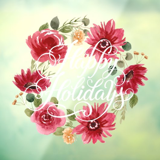 prettige feestdagen kerstFloral Raamsticker (Vel 3)