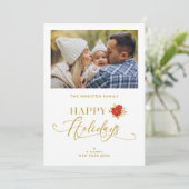 prettige feestdagen kerstfoto Elegant Feestdagenkaart (Staand voorkant)