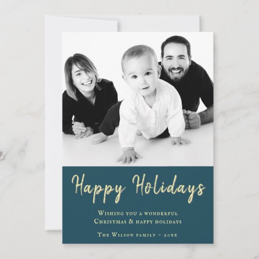 prettige feestdagen kerstfoto feestdagenkaart (Voorkant)