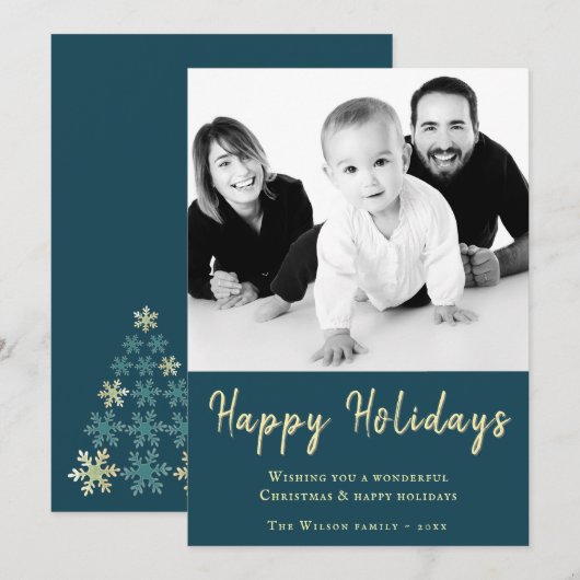 prettige feestdagen kerstfoto feestdagenkaart (Voorkant / Achterkant)