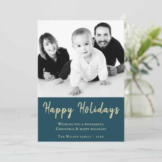 prettige feestdagen kerstfoto feestdagenkaart (Staand voorkant)