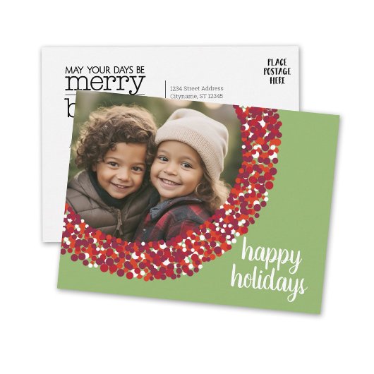 prettige feestdagen - kerstfoto groene rode bes