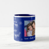 prettige feestdagen kerstfoto-Mok Tweekleurige Koffiemok (Center)