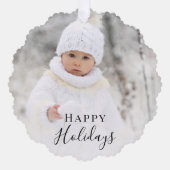 Prettige feestdagen Kerstfoto Ornament Kaart (Voorkant)