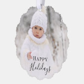 Prettige feestdagen Kerstfoto Ornament Kaart (Links)