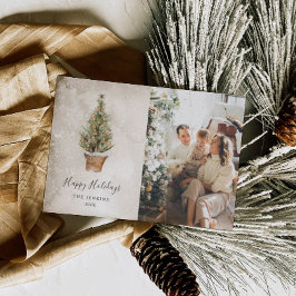 prettige feestdagen kerstfoto Rustic Feestdagenkaart