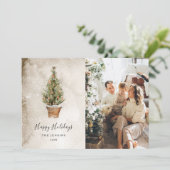 prettige feestdagen kerstfoto Rustic Feestdagenkaart (Staand voorkant)