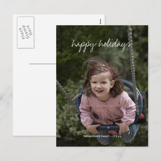 Prettige feestdagen Kerstfoto Vakantie Custom kind (Voorkant / Achterkant)