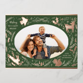 Prettige feestdagen Kerstfoto Woodland Doodle (Voorkant)