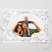 Prettige feestdagen Kerstfoto Woodland Doodle (Voorkant)