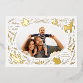 Prettige feestdagen Kerstfoto Woodland Doodle (Voorkant)