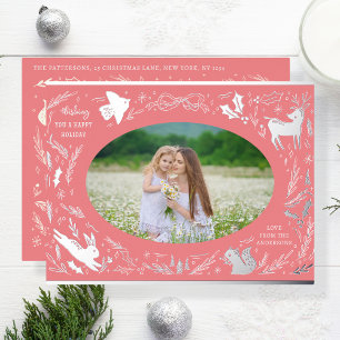 Prettige feestdagen Kerstfoto Woodland Doodle