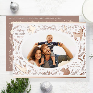 Prettige feestdagen Kerstfoto Woodland Doodle