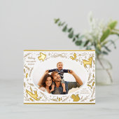 Prettige feestdagen Kerstfoto Woodland Doodle (Staand Voorkant)