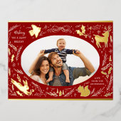 Prettige feestdagen Kerstfoto Woodland Doodle (Voorkant)