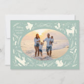 Prettige feestdagen Kerstfoto Woodland Doodle Feestdagenkaart (Voorkant)