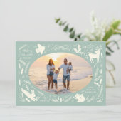 Prettige feestdagen Kerstfoto Woodland Doodle Feestdagenkaart (Staand voorkant)