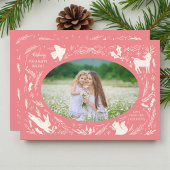 Prettige feestdagen Kerstfoto Woodland Doodle Feestdagenkaart