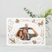 Prettige feestdagen Kerstfoto Woodland Doodle Feestdagenkaart (Staand voorkant)