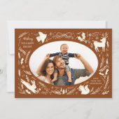 Prettige feestdagen Kerstfoto Woodland Doodle Feestdagenkaart (Voorkant)