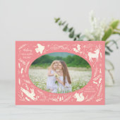 Prettige feestdagen Kerstfoto Woodland Doodle Feestdagenkaart (Staand voorkant)