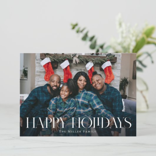 prettige feestdagen kerstfotokaart van het moderne feestdagenkaart (Staand voorkant)