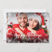 prettige feestdagen kerstfoto's feestdagenkaart (Voorkant)