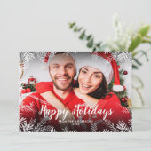 prettige feestdagen kerstfoto's feestdagenkaart (Staand voorkant)