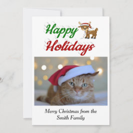 prettige feestdagen kerstfotoscript Reindeer Feestdagenkaart