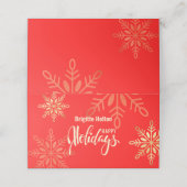 prettige feestdagen kerstgoud, rode plaatskaart plaatskaartje (Buitenkant ongevouwen)