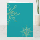 prettige feestdagen kerstgoud, sneeuwvlokken, groe bedankkaart (Achterkant)