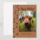 Prettige feestdagen Kersthond huisdier foto Feestdagenkaart (Voorkant / Achterkant)