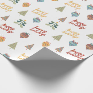 prettige feestdagen kerstillustraties cadeaupapier