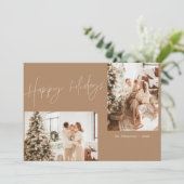 prettige feestdagen kerstkaart | Boho Modern Kaart (Staand voorkant)