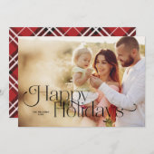 prettige feestdagen kerstkaart zwart kaart (Voorkant / Achterkant)