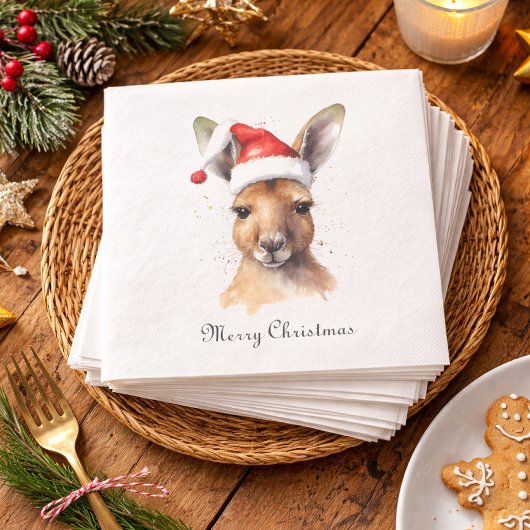 Prettige Feestdagen, Kerstkangoeroe custom Servet