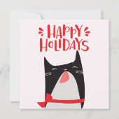 prettige feestdagen - kerstkat Cartoon Feestdagenkaart (Voorkant)