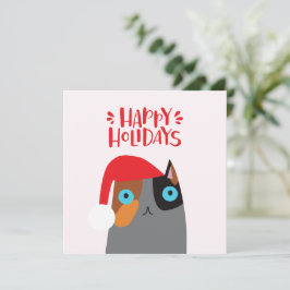 prettige feestdagen - kerstkat Cartoon Feestdagenkaart