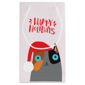 prettige feestdagen - kerstkat Cartoon Klein Cadeauzakje (Achterkant)