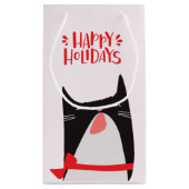 prettige feestdagen - kerstkat Cartoon Klein Cadeauzakje (Achterkant)