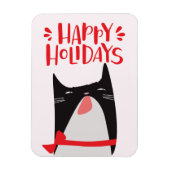 prettige feestdagen - kerstkat Cartoon Magneet (Verticaal)