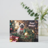 Prettige feestdagen Kerstkat Schattigee kat (Staand voorkant)