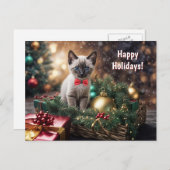 Prettige feestdagen Kerstkat Schattigee kat (Voorkant / Achterkant)